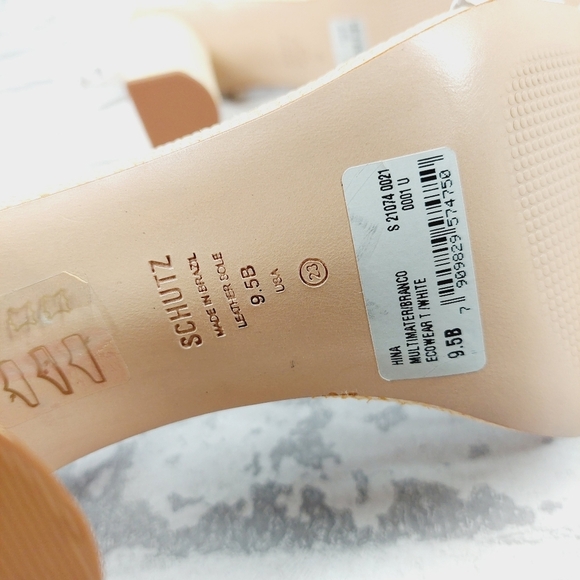 NEW Schutz Hina Women's Daisy Floral White Summer Block Heel Sandals I711 - Picture 11 of 13